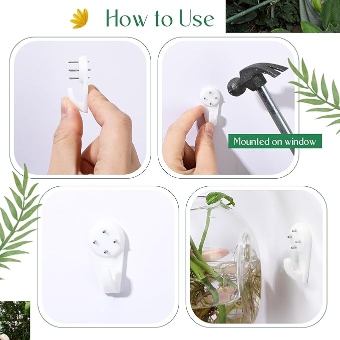 LemonRoad 6 Pcs Wall Hanging Glass Wall Hanging Planter Propagation Station Terrariums Clear Glass Vase Container for Hydroponic Plant Home Office Living Room Bathroom Garden Decor