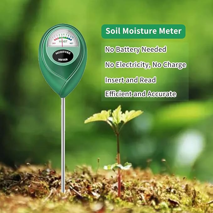 Soil Moisture Meter, 2 Pack Long Probe Soil Moisture Monitor for House Plants, Soil Hygrometer Moisture Sensor for Indoor & Outdoor, Garden, Farm, Lawn Plant Care, No Battery Needed(Green + White)