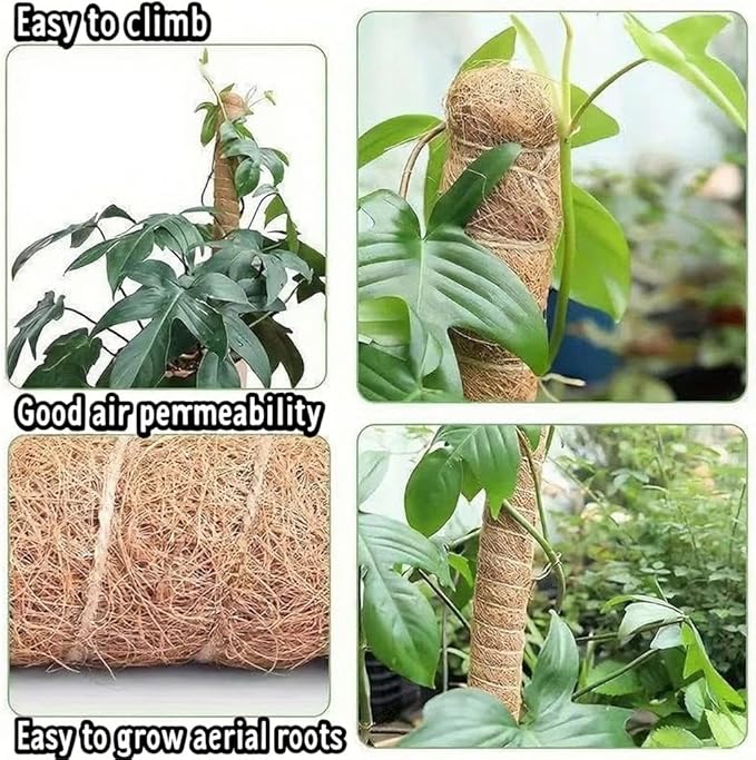 Moss Pole Monstera Plant Support - 2 Pack 28" Bendable Coco Coir Pole for Indoor Climbing Plants with Plant Sticks Support