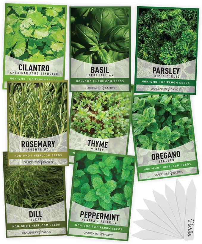8 Herb Seed Starter Kit – Grow a Variety of Fresh Culinary Herbs – Non-GMO Heirloom Seeds, Complete Indoor & Outdoor Grow Kit, Perfect for Home Gardens & Cooking