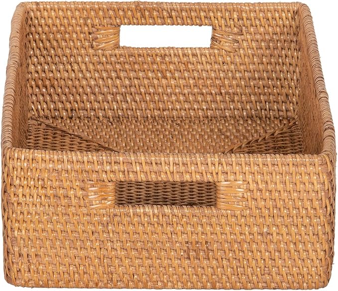 KOUBOO Laguna Rattan Shelf & Basket, Wicker Storage Basket, Ideal for Kitchen Storage Baskets Shelves, Decorative Box, Toys Home Organizer Natural