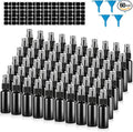 60 Pack 1 oz Spray Bottle, Black Spray Bottle with Small Fine Mist Spray and Plastic Cap, Refillable for for Essential Oils, Bath, Beauty, Hair & Cleaning