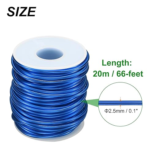 HARFINGTON Bonsai Wire Anodized Aluminum Training Wire Roll 2.5mm/10 Gauge 66ft Length Bendable Bonsai Tree Wire for Garden, Horticulture, Landscape, Planting, Blue