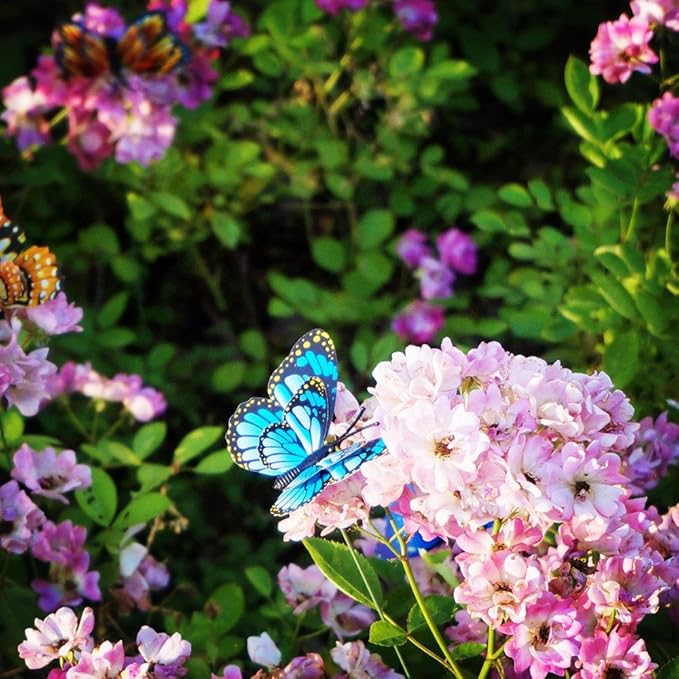 Butterfly Plant Stakes 50pcs Decorative Garden Waterproof Small Butterflies Decor Garden for Houseplant Flower Beds Plant Pots
