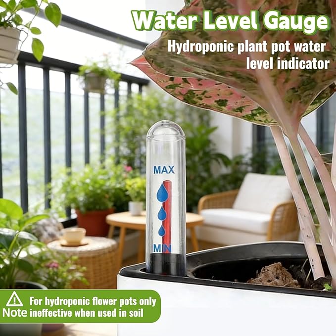 Milisten 4 Pack Plant Water Level Gauge: Moisture Indicator for Flower Pots Soil Scarcity Reminder - Clear Scale Buoy Display for Indoor Houseplants & Garden Greenery