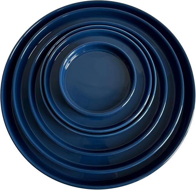 Yukfona Ceramic Plant Saucer Plant Pot Tray 8 inch Blue, Planter Water Drip Trays for Plant Saucers Indoors, Thick Durable Sturdy Flower Pot Saucers for Glazing Pots Base, More Sizes 4-12 inch