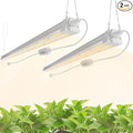 FREELICHT 2 Pack 4FT LED Grow Light with Timer, 40W (250W Equivalent), Full Spectrum Grow Lights for Indoor Plants with 9/12/15H Timer, Linkable Plant Growing Lamp for Hydroponic Plants Seeding Veg