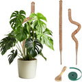 Moss Pole Monstera Plant Support 2 Pack 32 Inch Bendable Moss Pole for Monstera Plants Indoor Handmade Coco Coir Pole Plant Sticks Support Stakes for Potted Plants Philodendron to Grow Upwards