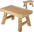 Wooden Step Stool for Adults 11.8" L x 7" W x 6.9" H Handcrafted Solid Wood Stool with Chamfered Edges, Multi-Usage Stool, Wood Step Stool with Anti-Slip Caps - Durable and Sturdy Yellow Sandalwood