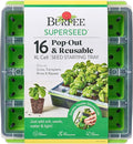 Burpee SuperSeed Starting Tray | 16 XL Cell | Reusable & Dishwasher Safe | for Vegetable, Flower & Herb Seeds | Indoor Grow Kit for Deep-Rooted Seedlings, Green