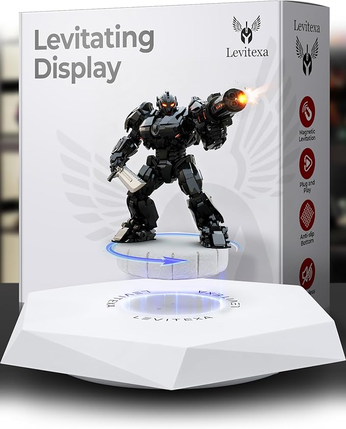 Nimbus Levitating Display - Floating Display, Floating Stand, Levitating Decor, Magnetic Stand, Magnetic Levitation for Figures and Toys White