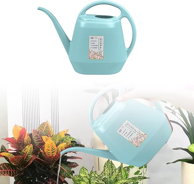 1 Gallon Long Spout Plastic Watering Can with Handle Lightweight Large Watering Can for Garden Flower House Office Indoor Plants Succulent Bonsai