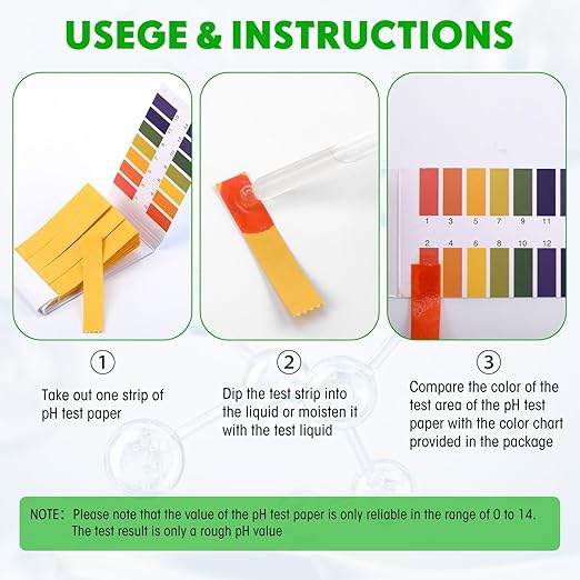 Handepo 50 Pack pH Test Strips 1-14 Universal pH Test Paper Full Range Litmus Test Paper Strips pH Test 4000 Strips for Teaching, Student, Chemistry Experiment, Saliva Urine Water Soil