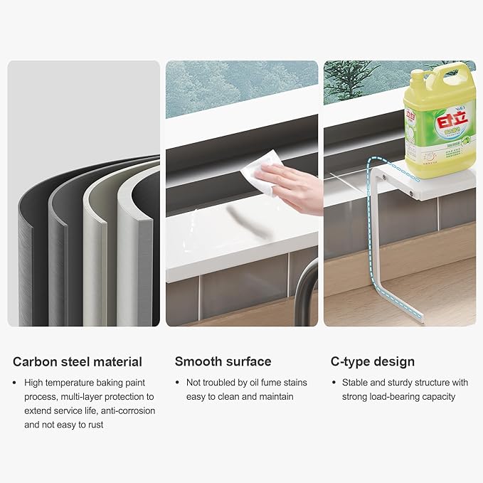 1pc Small Narrow Shelf for Windowsill Kitchen Spice Rack Organizer Stackable Tall Shelves Scalable Window Plant Rack for Narrow Space Countertop Storage (White)