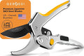 Ratchet Pruning Shears for Gardening Heavy Duty - Increases Cutting Power 3x - Perfect Ratchet Pruners for Weak Hands & Arthritis - 8” Anvil Garden Clippers - Sharp Blade for Effortless Cutting-Yellow
