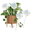 13oz Self Watering Globes (4 Pack),Large Glass Plant Water Bulbs for Vacation, Automatic Drip Irrigation,Iridescent Rainbow Watering Stakes for Indoor & Outdoor Plants (Up to 2 Weeks Hydration)