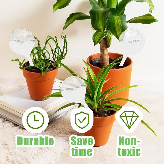 12 PCS Large Plastic Self-Watering Bulbs,Clear Watering Globes,Plant Watering Globes for Plants,Graden,Flowers Flowerpot