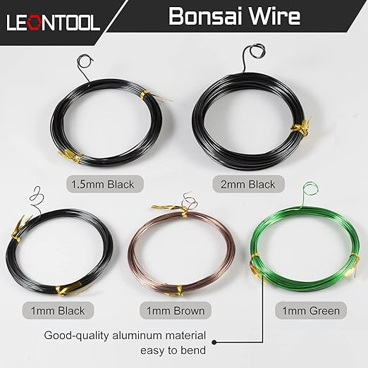 Aluminum Bonsai Training Wire Bonsai Tree Wire 1mm/ 1.5 mm/ 2mm Bonsai Wire Cutter Flower Pot Hole Mesh Pad Bonsai Wire for Bonsai Trees Bonsai Wire and Bonsai Tool Kit