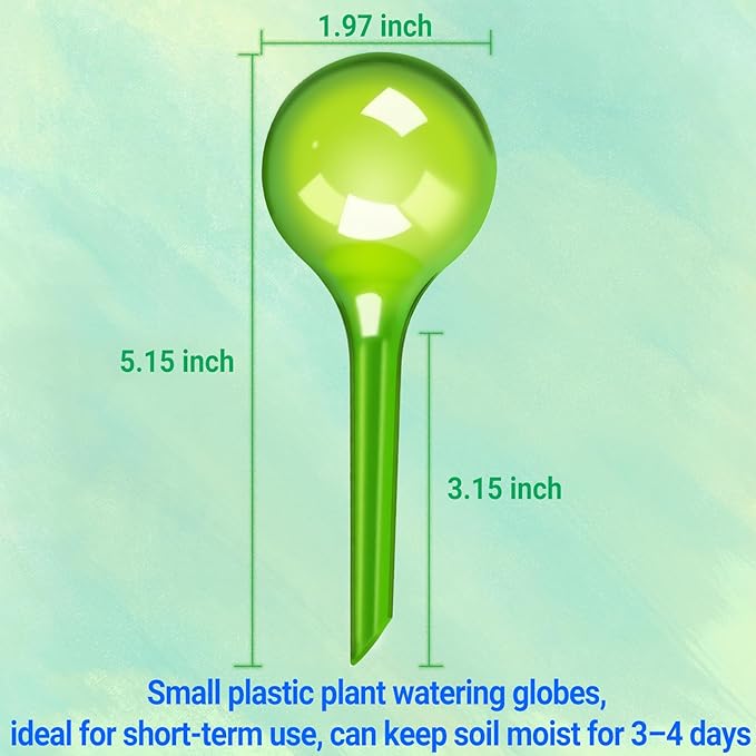 2 Pack Small Self-Plant Watering Globes – Automatic Plant Waterer Bulbs, Plant Watering System for Indoor and Outdoor Potted Houseplants, Plant Watering Devices (Green, Small Size)