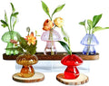 Mushroom Vase, Mushroom Propagation Stations Vases, Colored Glass Vase Set of 5, Hydroponic Glass Container for Plants, Bud Vases for Home Office Decor