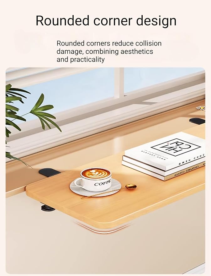 Fold Down Window Sill Extender, Clamp-On Desk Edge Extension Plate Shelf, Windowsill Extender Shelf for Decor/Storage(50x20cm/1.64x0.66ft)