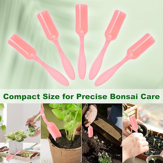 M METERXITY 10-Pack Mini Gardening Shovel Spoons, Plastic Garden Soil Scoops for Cultivation Digging Transplanting/Flower Planting/Plant Succulent, Colorful Small Gardening Tools [Pink]