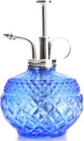 Plant Mister- Blue Glass Bottle & Brass Sprayer (Chrome)