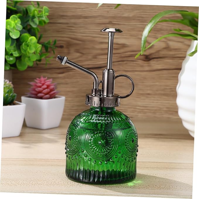 Green Plant Mister Vintage Design Glass Spray Bottle Indoor Plant Watering