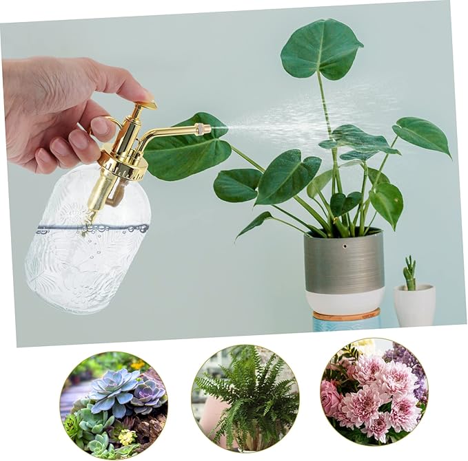 Hemoton 350ml Glass Watering Pattern Small Spray Bottle for Indoor Plants Continuous Mist Sprayer for Gardening and Home Use