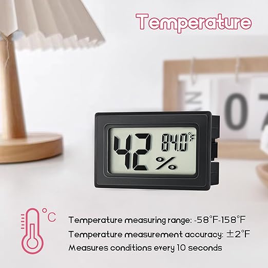 Indoor Hygrometer Thermometers 3 Pack Humidity Meters Gauge Mini Digital Thermometer Hygrometer with Fahrenheit (℉) for Humidors, Refrigerator, Greenhouse, Garden, Cellar, Closet