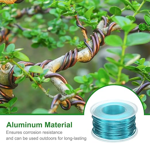 HARFINGTON Bonsai Wire Anodized Aluminum Training Wire Roll 1mm/18 Gauge 98ft Length Bendable Bonsai Tree Wire for Garden, Horticulture, Landscape, Planting, Lake Blue