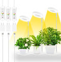 yadoker Halo Plant Grow Light,yadoker LED Growing Light Full Spectrum for Indoor Plants,Height Adjustable, Automatic Timer, 5V Low Safe Voltage,Idea for Small Plants(3 Pack)