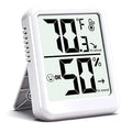 Room Thermometer Indoor Hygrometer Humidity Meter Gauge Digital Temperature and Humidity Sensor Monitor for Home Office House Pets Plants - AAA Battery Included