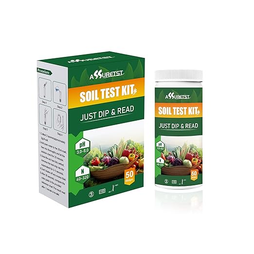 Soil pH Test Kit, 2-in-1 pH & Nitrogen Soil Test Strips, 50 Count Accurate Soil Tester for Garden, Lawn, Vegetable Gardening, Indoor & Outdoor Plants, pH 3-8 Range