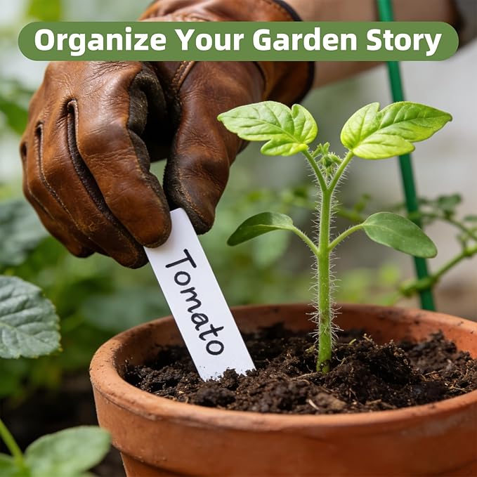 Cleangor 330Pcs Plant Labels with Marker Pen, 4" Plant Tags for Garden Waterproof, Reusable Plastic Plant Markers Garden Labels for Seedlings, Vegetables, Flowers, Gardening Organization Kit