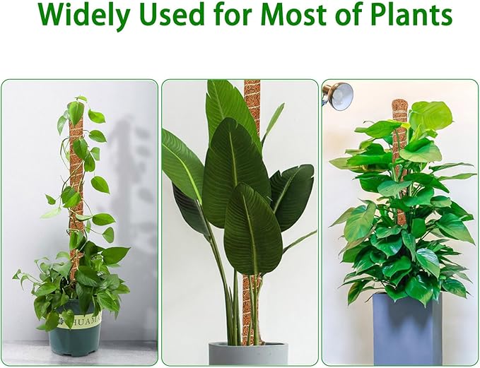 2 Pack Moss Pole, 35.4-Inch Moss Poles for Plants Monstera,Bendable Plant Support Stakes for Climbing Plants Indoor, Garden Trellis Plant Stick for Potted Plants, Pothos Philodendron