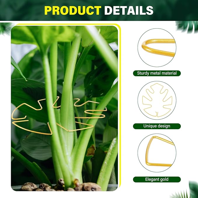 6Pcs Iron Monstera Plant Support Stakes - Indoor Plant Holders for Stem Support and Thriving Growth (Mix Color)