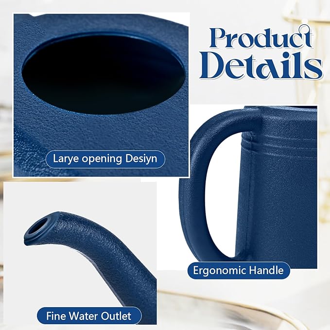 Watering Can for Garden Indoor Plants Outdoor Plant House Flower - 1/4 Gallon - Deep Blue