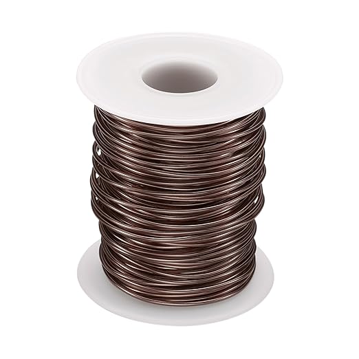 HARFINGTON Bonsai Wire Anodized Aluminum Training Wire Roll 1.5mm/15 Gauge 98ft Length Bendable Bonsai Tree Wire for Garden, Horticulture, Landscape, Planting, Brown