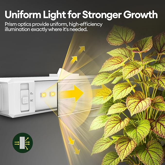 Maygrove Grow Lights for Indoor Plants, Tunable Spectrum 2FT LED Growing Lamp 28W (4 x 15W), T5 Grow Light Strip for Seed Starting, Vegetables, Linkable, White, 4-Pack