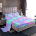 Feelyou Kid’s Bed Sheet Set Girls Chic Bright Colorful Abstract Soft Twin Bedding Set, 1 Flat Sheet,1 Deep Pocket Fitted Sheet, and 1 Pillow Case, Super Soft Easy Care, Teens Women Bedroom Decor