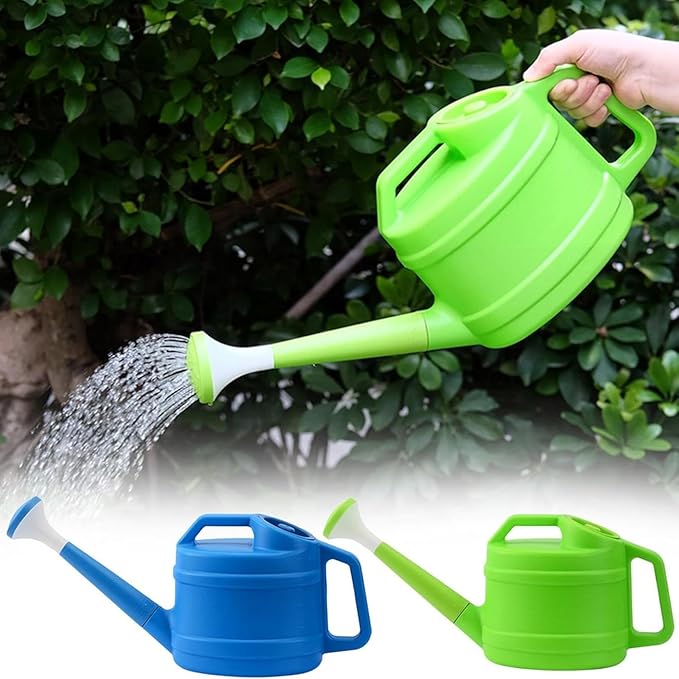1 Gallon Watering Can for Plants, Garden Water Can with Detachable Long Spout, Easy-Pour Plastic Watering Can for Indoor Outdoor Use in Patio Lawn (Green)