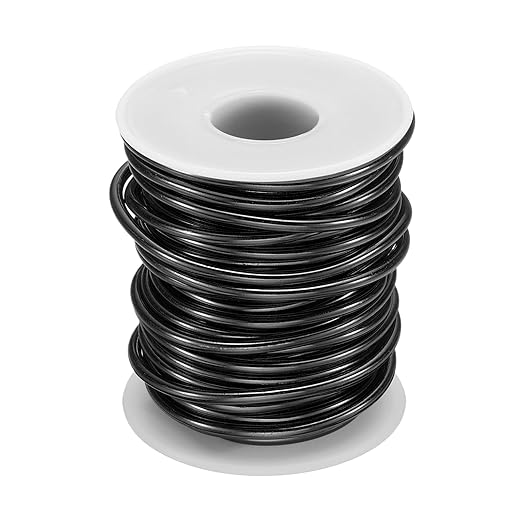 HARFINGTON Bonsai Wire Anodized Aluminum Training Wire Roll 3mm/9 Gauge 33ft Length Bendable Bonsai Tree Wire for Garden, Horticulture, Landscape, Planting, Black