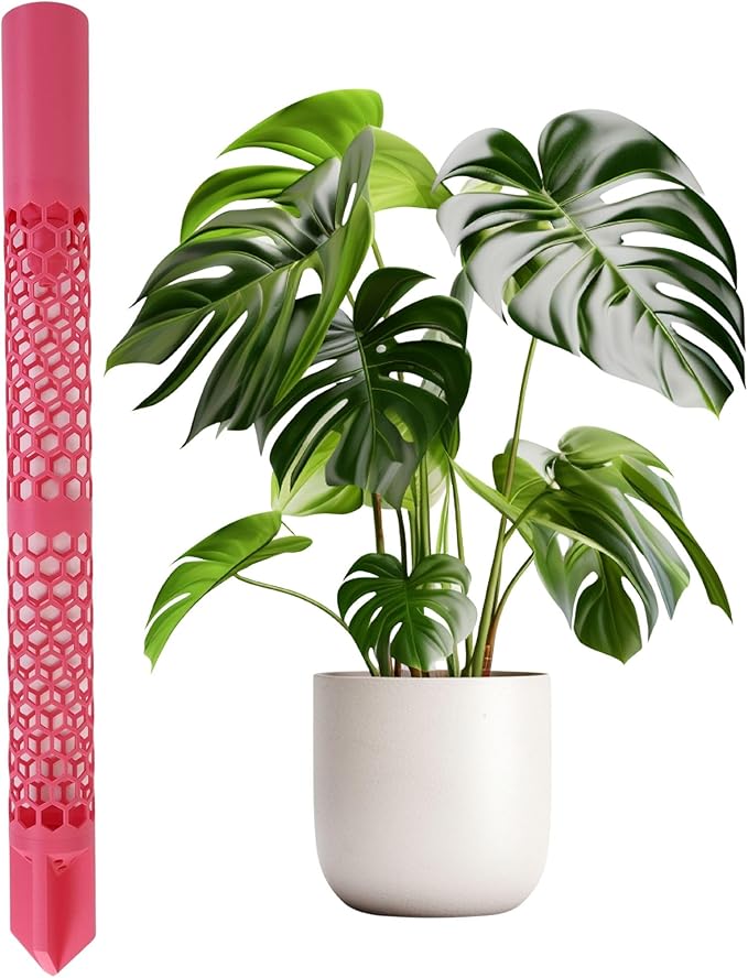 Plastic Moss Pole for Monstera, Pothos, Philodendron - Modular Extendable Plant Support for Climbing Plants, Self Watering Cut with Flow Control Mechanism - Indoor Climbing Plant Pole