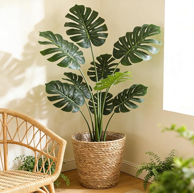 FOMIYES Home Decor Woven Straw Flower Pot Seagrass Planters Basket Garden Plant Pot Containers Wicker Rattan Vase Sundries Organizer Storage Bins for Indoor Outdoor Plants Vintage Decor