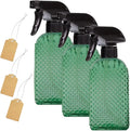 Plant Mister Glass Spray Bottle - 3 Pack 13oz Reusable Green with Adjustable Nozzle for Indoor Plants, Gardening, Cleaning, Hair Care & Household Use