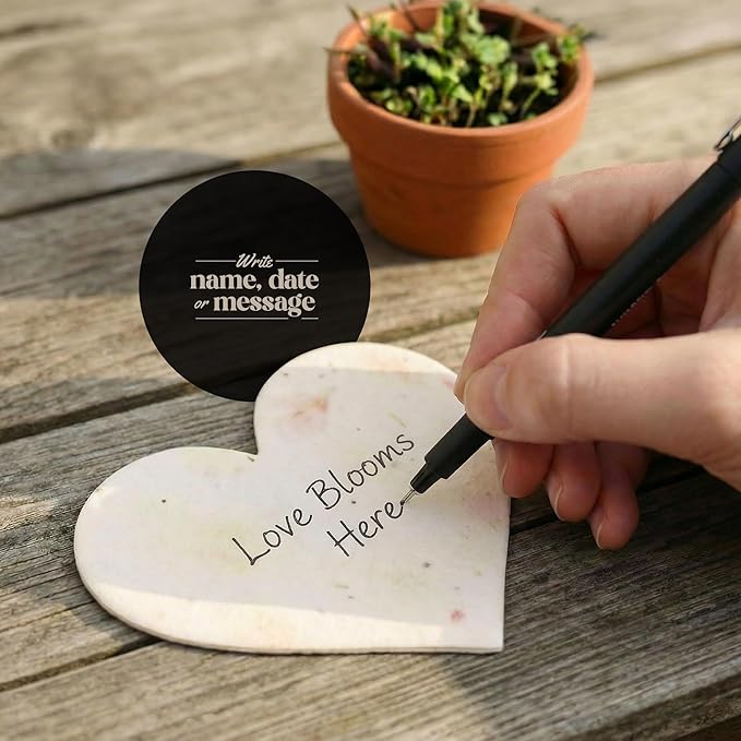 Set of 12 Pink Heart Seed Paper – Writable & Plantable Wildflower with Envelopes & Planting Guides, Mom's Gift for Mother’s Day, Use for Wedding, Baby Shower, Heart Party Favors & Easter Decorations