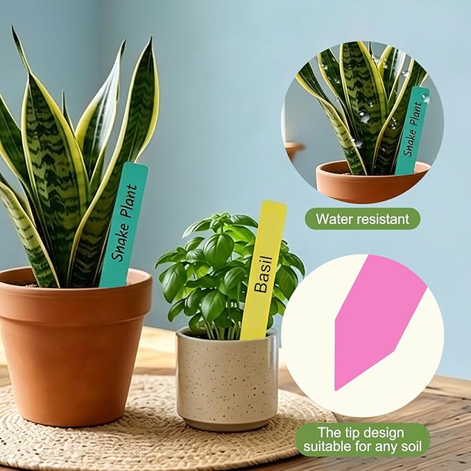 SumDirect 500PCS Plant Labels for Seedlings, 5 Colors, 6 inch Waterproof Plastic Plant Name Tags, Plant Markers for Seed Starting, Garden, Greenhouse