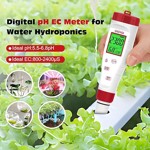 pH Tester,Digital pH Meter for Water,New Version TDS Meter for Drinking Water with Backlit Simultaneously Display 4 in 1 TDS pH EC Meter for Water Hydroponic Nutrient Solution,Pool,Home Use