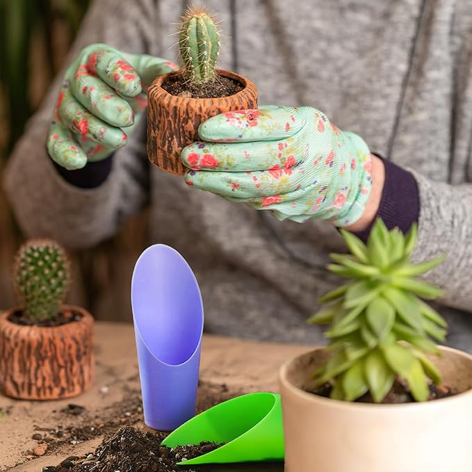 9 Pcs Bonsai Soil Scoops Plastic Garden Soil Scoops Succulent Soil Scoop Colorful Small Soil Scoops Gardening Tools for Plant Flower Succulent (Colorful)